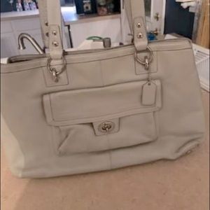 Grey leather coach purse. Gently used.